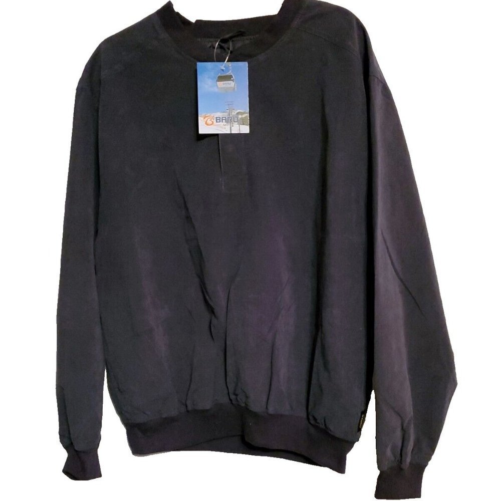 NWT Free Baru Sports Microfiber Golf Windshirt-Size SM-Navy-Polyester Blend